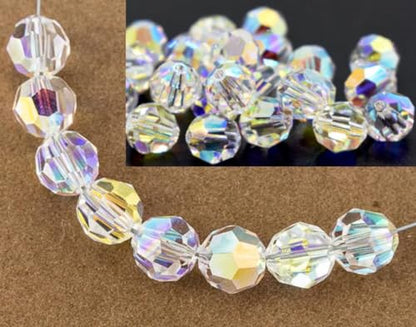100pcs Adabele Austrian 4mm (0.16 Inch) Small Faceted Round Crystal Beads Clear AB Compatible with Swarovski Crystals Preciosa - color: Crystal Ab, size: 4mm Small (100pcs)