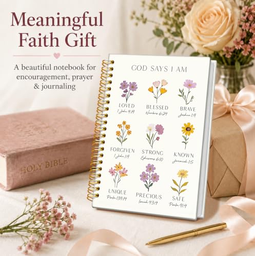 Bible Journal for Women, Christian Gifts for Women - color: Christian Floral Notebook Journal