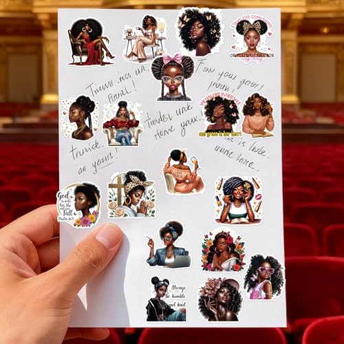 Black Girl Stickers for Women - 100 Pcs Black Women Water Bottle Stickers for Vision Board, Affirmation Waterproof Scrapbook Decals, Motivational Vinyl Sticker for Laptop Journaling - style: Black Girl Affirmation