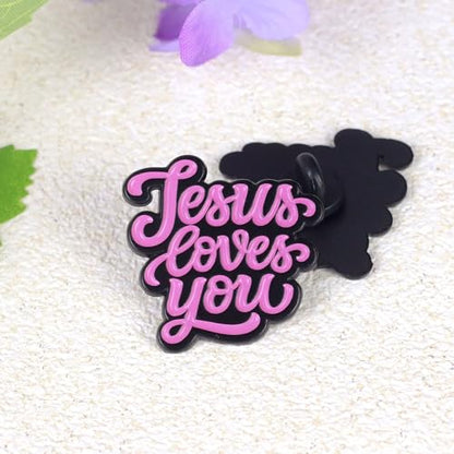 Jesus Loves You Enamel Pins, Jesus Quote Saying Pins, Christian Faith Brooch, Religious Brooches, Jesus Badges, Brooch Badge For Christian God Lover, Religious Decoration Pin Jewelry Accessories