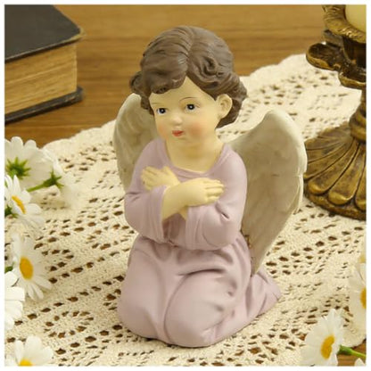 Praying Angel Figurine, 3.74 Inch Resin Guardian Angel Home Decor - style: 3.74'' Little angel cross hands kneeling