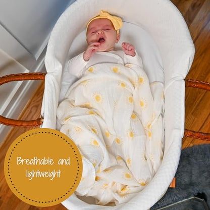 LollyBanks Muslin Swaddle Blanket, 47 x 47 in, Newborn Receiving Blanket - color: Beautiful Day