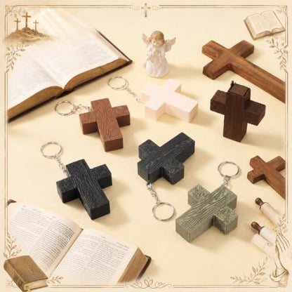 Kenning 12 Pcs Christian Clicker Keychain 3D Fidget Toy - style: Cross
