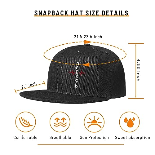 Chef Hat Flat Bill Hats for Men Funny Double Knives Kitchen Adjustable Baseball Cap Snapback Hat for Women - color: Saved My Life