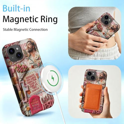 Compatible with iPhone 15 Case,Wireless Charging Compatible,Patented 2‑in‑1 Dual‑Layer Protection, Hot Transfer Print Hard Shell Cover - Bible Verse Aesthetics - color: Bible verse aesthetics, size: iPhone 15