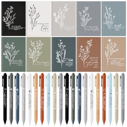 Fuutreo 60 Pcs Bible Verse Christian Gifts, Prayer Journal, Neutral Colors - color: Aesthetic Style