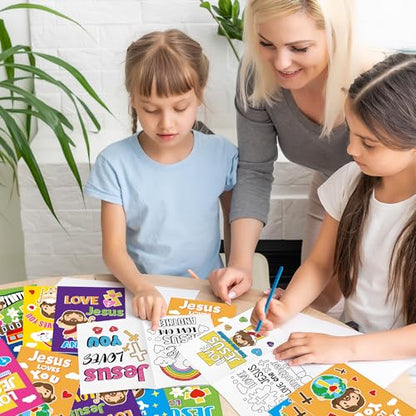 Dvbonike 72Pcs Jesus Loves You Coloring Books Religious DIY Color-in Pages - color: C-Jesus Loves You (72Pcs)