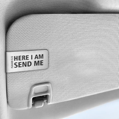 Isaiah 6:8 Bible Verse Car Visor Clip, Christian Gifts for Driver - color: Silver105