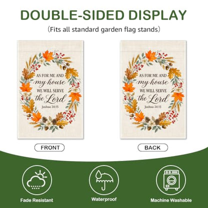 As For Me And My House We Will Serve The Lord Fall Garden Flag