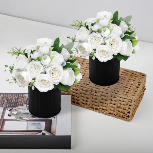 6 Set Pre-Made Flower Table Centerpieces - White - color: White, size: 6 X Peonies Table Centerpieces