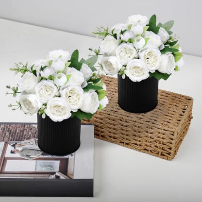6 Set Pre-Made Flower Table Centerpieces - White - color: White, size: 6 X Peonies Table Centerpieces