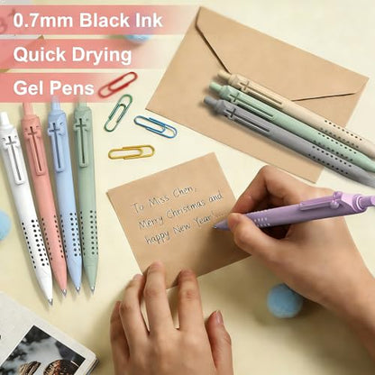 6 Pack Bible Journaling Gel Pens, 0.7mm Black Ink Retractable - color: Morandi-Black Ink