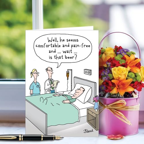 NobleWorks 1 Inappropriate Funny Get Well Card IV Drip Hospital C7268GWG - style: Beer Drip