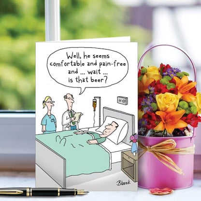 NobleWorks 1 Inappropriate Funny Get Well Card IV Drip Hospital C7268GWG - style: Beer Drip
