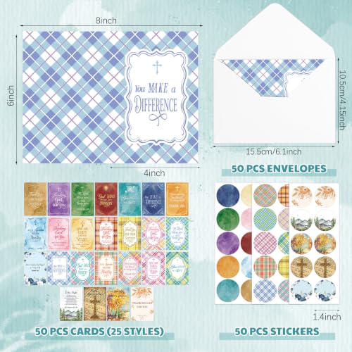 Affrolling 50 Pack Christian Ministry Appreciation Cards Bulk with Envelope - style: Ministry Assorted Style