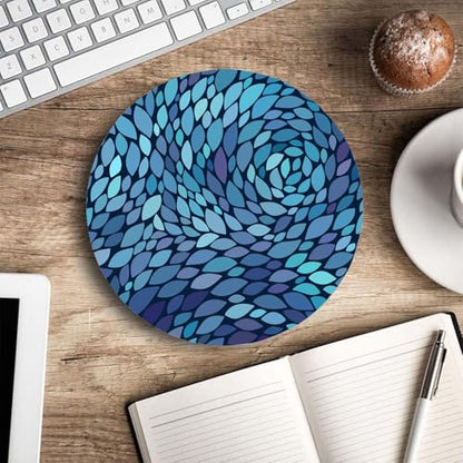 Mouse Pad, Abstract Colours Customized Premium-Textured Round Mouse Pad, Washable Mousepads with Non-Slip Rubber Base Computer Mouse Pads for Wireless Mouse 7.9×7.9×0.12 inches - color: Abstract Colours