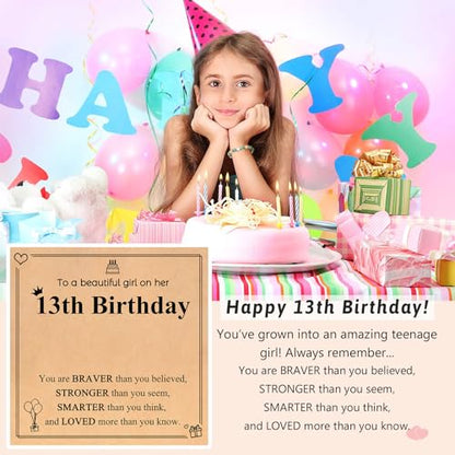 UPROMI To My Daughter/Granddaughter/Niece Bracelet Gifts for Girls - style: 13th Birthday