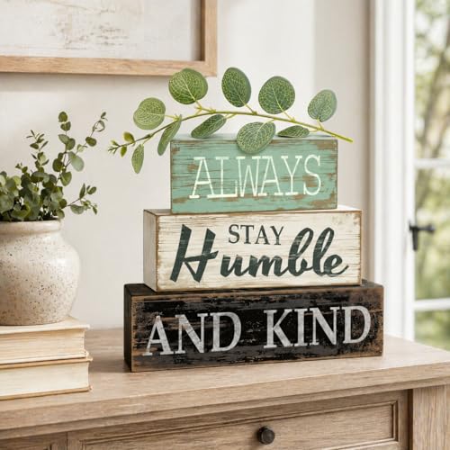 4pcs Farmhouse Table Decor, Always Stay Humble and Kind Inspirational Decor - style: Kind