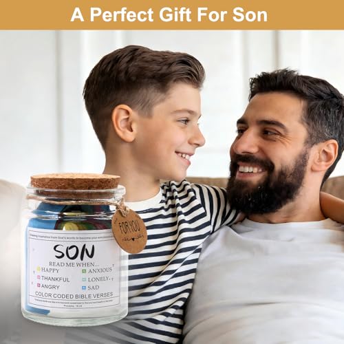 108 Bible Verse Cards to Guide and Encourage Your Son Every Day - style: Bible Verses Jar for Son