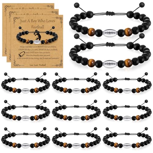 12 Set Sport Adjustable Bracelets Gift - color: Black, size: Football