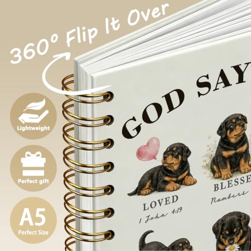 Rottweiler Gifts Christian Notebook Bible Journal for Women Girls - color: Rottweiler -(A5)