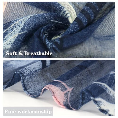 vimate Lightweight Scarf for Women Fashion Head Cover Hijab Cotton Voile Scarf Shawl Wrap for Spring Fall Winter Season - color: H2#.style 23