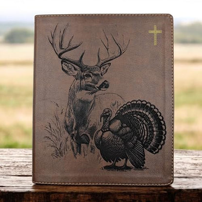 J2 Personalized NIV Journal Bible with Deer & Turkey Engraving