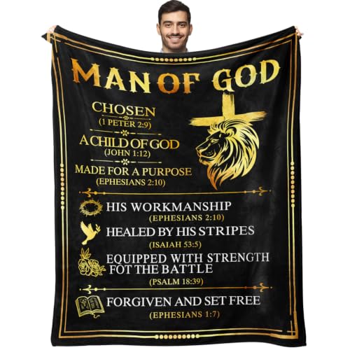 Christian Gifts for Men Blanket 60"x50",Birthday Gifts for Men - color: Man of God