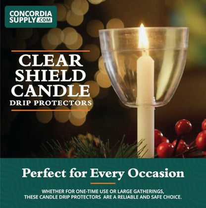 Concordia Supply 5" x 1/2" Candles w/Clear Plastic Shields, Set of 250