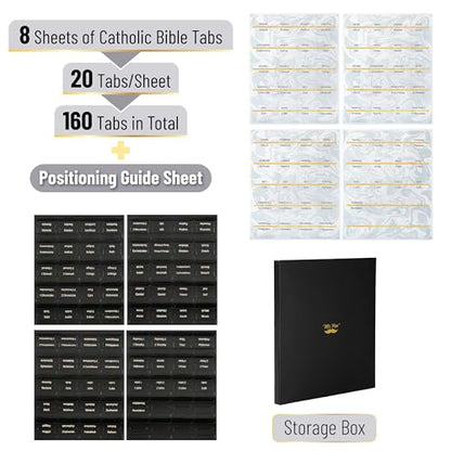 Mr. Pen- Catholic Leather Bible Tabs, 160 Tabs - color: Black Leather, White Paper