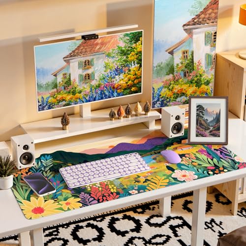 iCasso Large Gaming Mouse Pad 35"x16",Waterproof Desk Mat,Oil Painting - color: Oil Painting