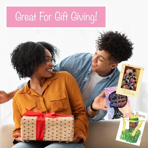 African American Birthday Cards Assortment Box – 18 Greeting Cards with Envelopes, Beautiful Black Women Designs – Birthday Gift for Women - style: Assortment 840