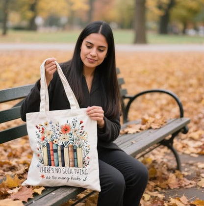 Book Canvas Bag, Read Tote Bag, Inspirational Canvas Bag. - color: White Read Inspirational-06