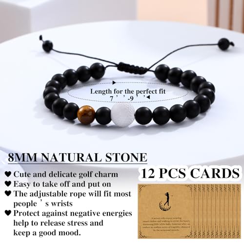 12 Set Sport Adjustable Bracelets Gift - color: Black, size: Golf