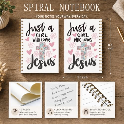 Christian Bible Verse Gifts Notebook Journal for Women, 5.5×8.3 Inch - style: just a girl who love jesus