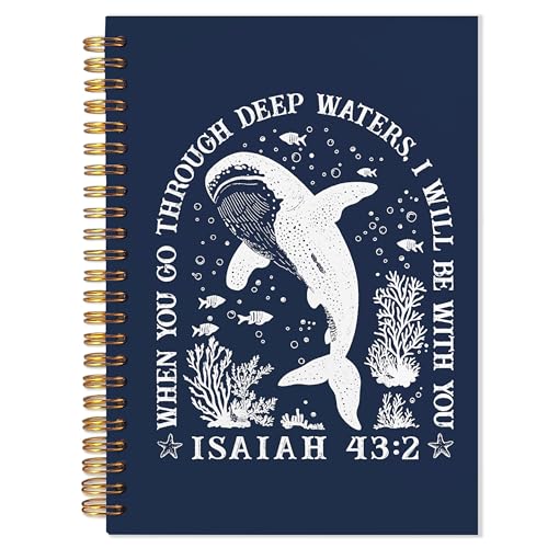 Shark Bible Notebooks for Note Taking, Shark Gifts, Shark Christian Office Supplies, Christian Journaling Notebook, Scripture Journals for Writing, Prayer Journal for Woman 5.5x8.3 (Blue) - color: Deep Blue