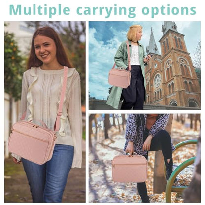 Large Bible Cover for Women,2 Compartments Bible Bag for Church - color: 2 Lays,Pink