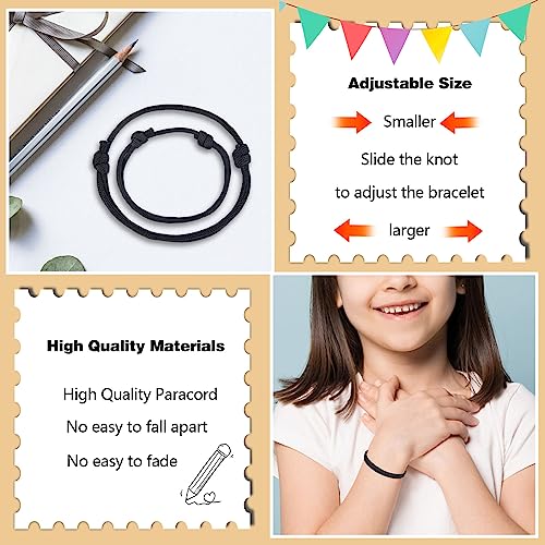 First Day of School Bracelets, Back to School Bracelets Mommy and Me - color: 2PCS Black