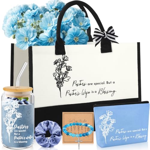 7 Pcs Pastor's Wife Appreciation Gifts Christian Set,Blue - color: Blue