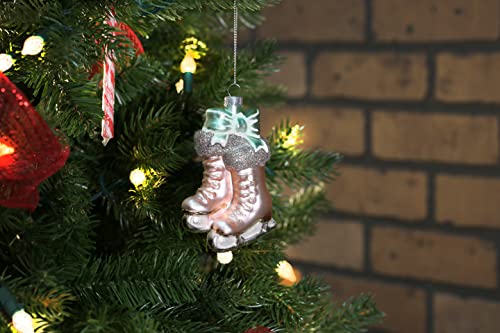 | Pink Ice Skates Glass Ornament | Baby Collection - color: Pink