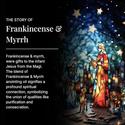 Rose of Sharon & Frankincense & Myrrh Anointing Oil Pack | Blessings from The Holy Lands | Blessed from Jerusalem | Christian Gifts | Biblical Spices | 2 x 9ml Each