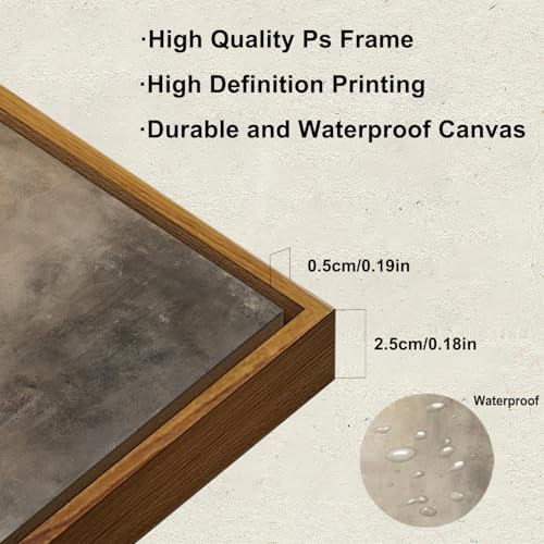 KBKBART Framed Canvas Wall Art, Earthy Abstract Illustrations Paintings - color: Earthy Painting, size: 16"L x 12"W