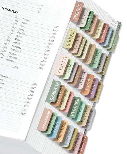 Taja Bible Tabs, 75 Large Print Index Tabs for Women & Men - color: A- Boho