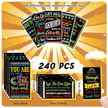 Estune 240 Pcs Bible Verse Cards bulk with Full Scripture, Vivid Style - style: Vivid Style
