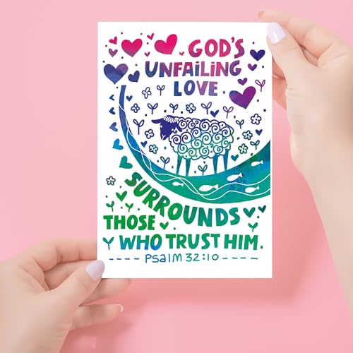 Christian Greeting Cards with Scripture, Pack of 9, Blank with Envelopes - color: Multicolored / CH4001