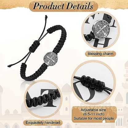 Fumete 2 Pcs Saint Benedict Medal - color: Black, Blue