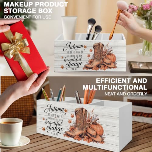 Christian Fall Western Pen Pencil Holder Organizer for Desk - color: Fall 01