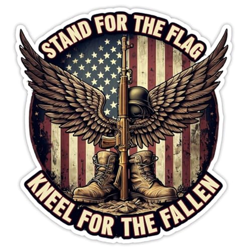 Battlefield Cross Stand for The Flag Kneel for The Fallen Patriotic - 5 inch Patriotic Decal Sticker for Cars, Trucks, Motorcycles, Boats & Laptops Sticker