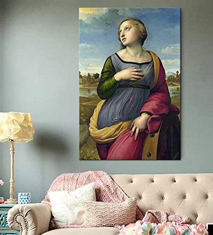 Canvas Print Wall Art - Saint Catherine of Alexandria by Raphael - 12x18 inches - color: Saint Catherine of Alexandria, size: 18"L x 12"W
