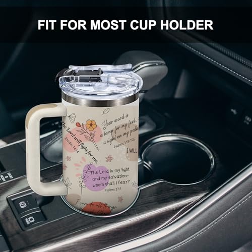 Christian Gifts for Women Mothers Day - Faith Bible Verse Gifts Baptism Tumbler - Inspirational Religious Birthday Gift - Catholic Spiritual Christmas Gift Coffee Cup for Mom Girl Friends 40oz - color: Christian